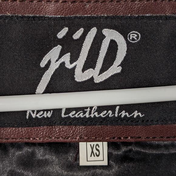 JILD New Leather Inn XS Brown Genuine Leather Jacket Women’s NWT Trucker Moto - Picture 3 of 6